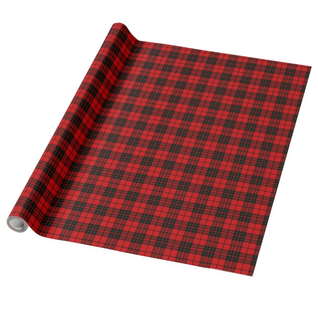 Papel De Presente Xadrez vermelha do Brodie tartan (Desenrolado)