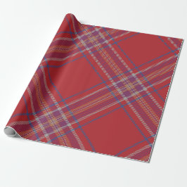 Papel De Presente Xadrez Vermelho Clássico de Tartan