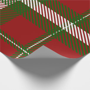 Papel de Presente Xadrez Vermelho Verde