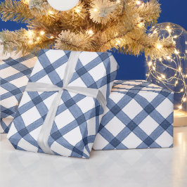 Papel De Presente Xadrezinho Azul Aguarela