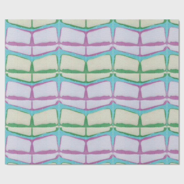 Papel De Presente Xibori Chevron Vibrante de Primavera  (Aberto)