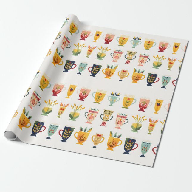 Papel De Presente Xícaras de Café (Desenrolado)