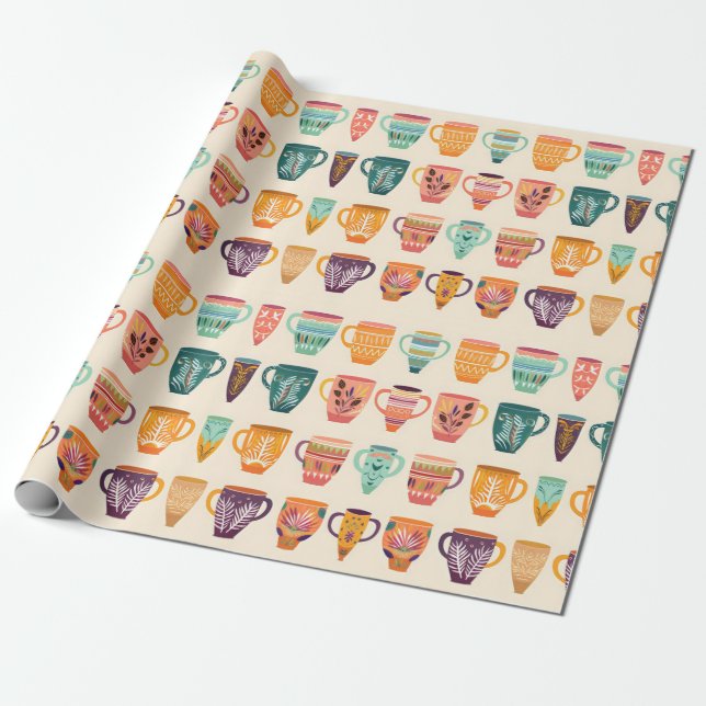 Papel De Presente Xícaras de Café (Desenrolado)