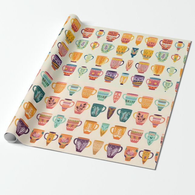 Papel De Presente Xícaras de Café (Desenrolado)