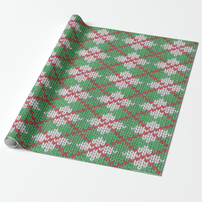 Papel De Presente XMAS ARGYLE KNIT Wrappaper (Desenrolado)