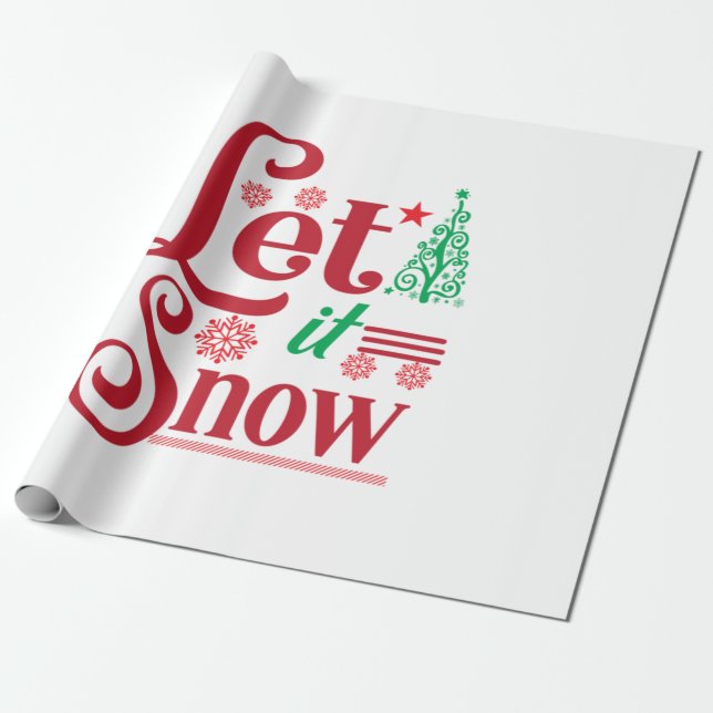 Papel De Presente Xmas Art Let Is Snow (Desenrolado)