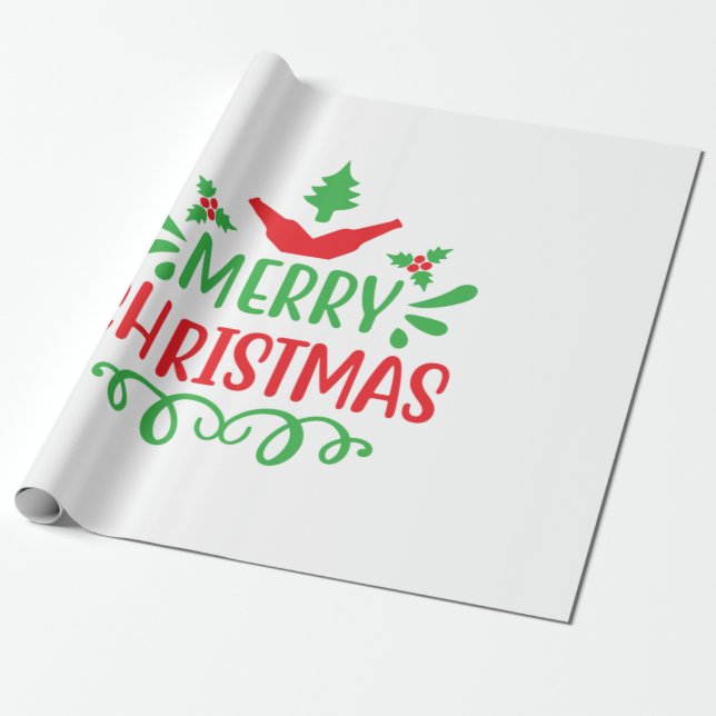 Papel De Presente Xmas Art Merry Xmas (Desenrolado)