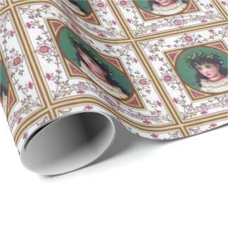 Papel De Presente XMas de Kate Greenaway do Victorian do vintage