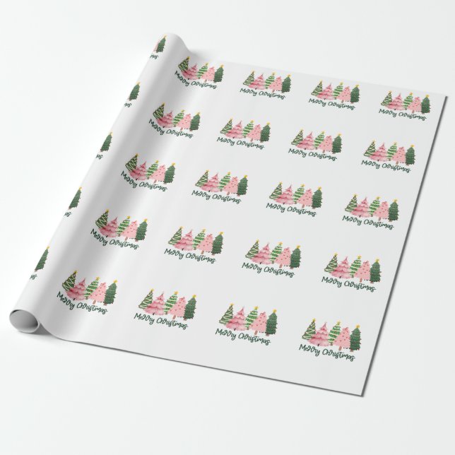 Papel De Presente Xmas Gift Feliz Árvore de Natal (Desenrolado)