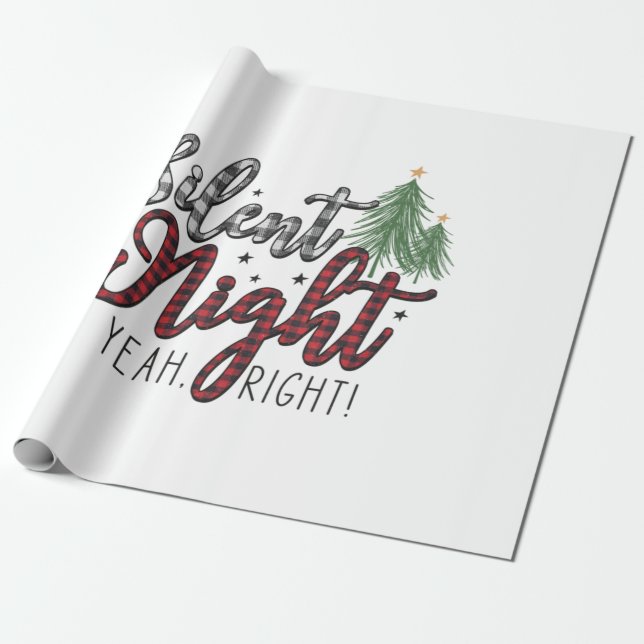 Papel De Presente Xmas Gift Silent Night Yeah (Desenrolado)