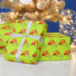 Papel De Presente Xmas Orando esverdeado
