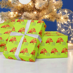 Papel De Presente Xmas Orando esverdeado