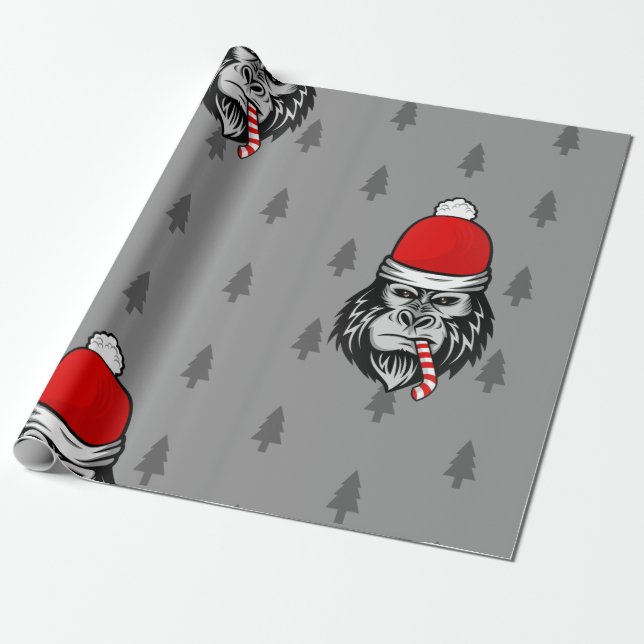 Papel De Presente xmas santa claus gorilla (Desenrolado)