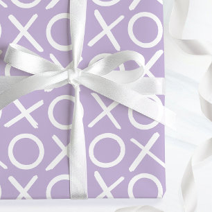 Papel De Presente XOXO Abraços e Beijos Pincel de Aniversário Roxo S