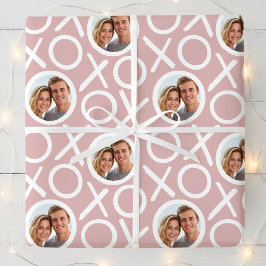 Papel De Presente XOXO Hugs & Kisses 2 Photo Dusty Pink Brush Script