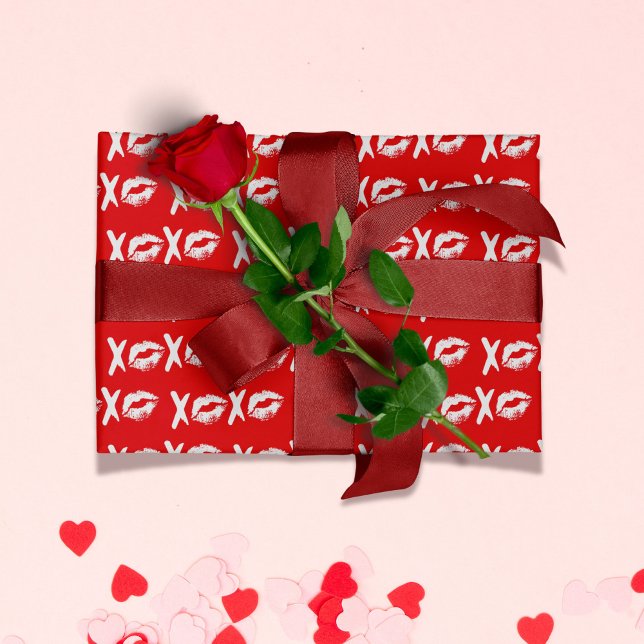Papel De Presente XOXO Valentines Gift (XOXO Valentines Gift Wrapping Paper)