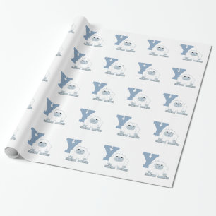 Papel De Presente Y é para o monstro bonito do Yeti dos desenhos