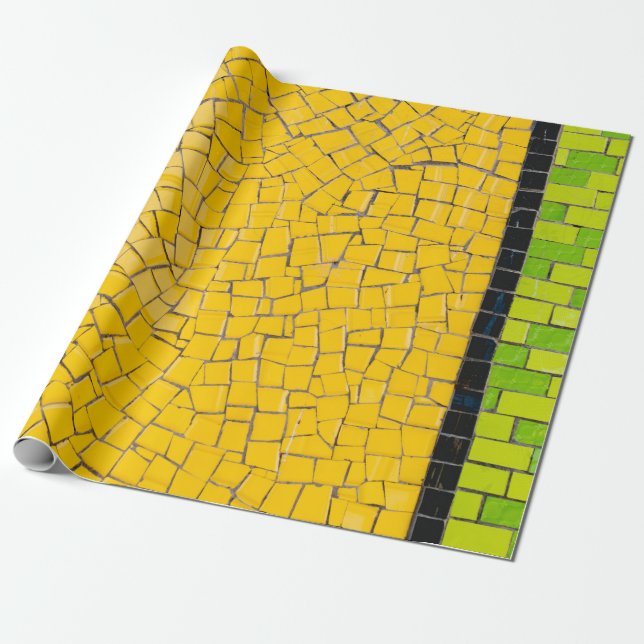 Papel De Presente Yellow, black, and green brick wall planning (Desenrolado)