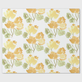 Papel De Presente Yellow Bloom Matte Wrapping Paper