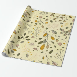 Papel De Presente Yellow Fancy Foliage