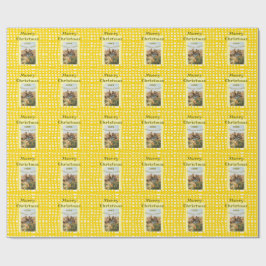Papel De Presente Yellow white plaid retro Christmas holiday family