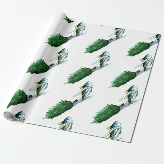 Papel De Presente Yellowfin Tuna Christmas Tree (Desenrolado)