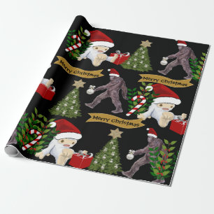 Papel De Presente Yeti e Bigfoot no Natal
