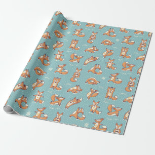 Papel De Presente Yoga Foxes