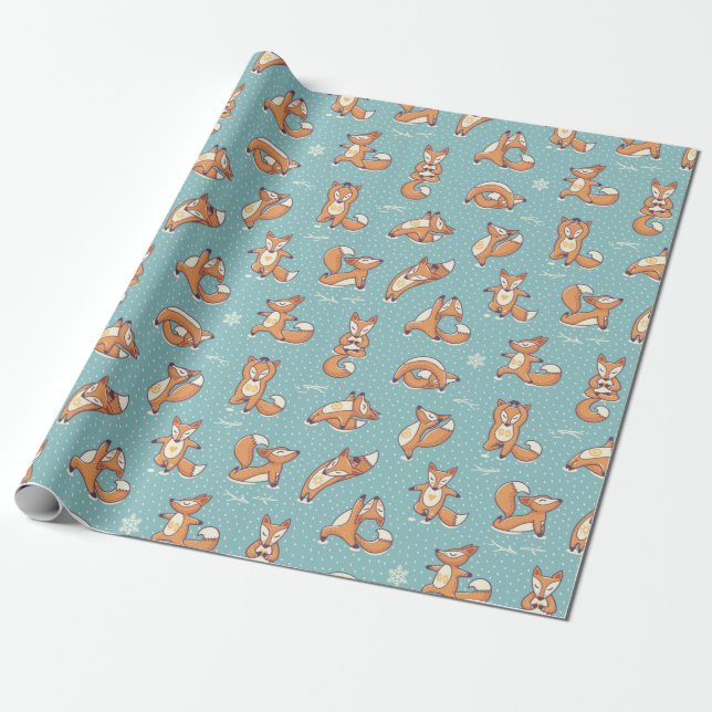 Papel De Presente Yoga Foxes (Desenrolado)