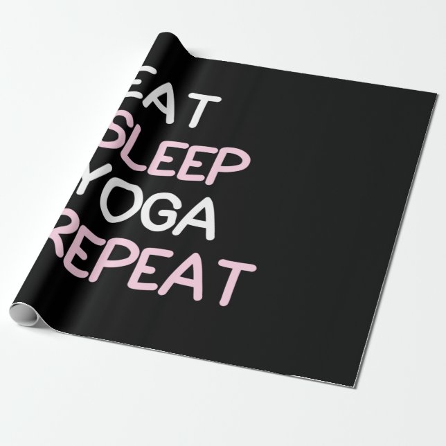 Papel De Presente Yoga Lover | Eat Sleep Yoga Repeat (Desenrolado)