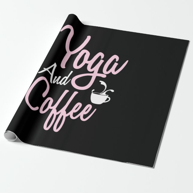 Papel De Presente Yoga Lover | Ioga E Café (Desenrolado)