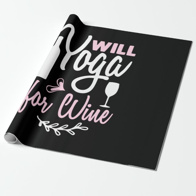 Papel De Presente Yoga Lover | Will Yoga For Wine (Desenrolado)