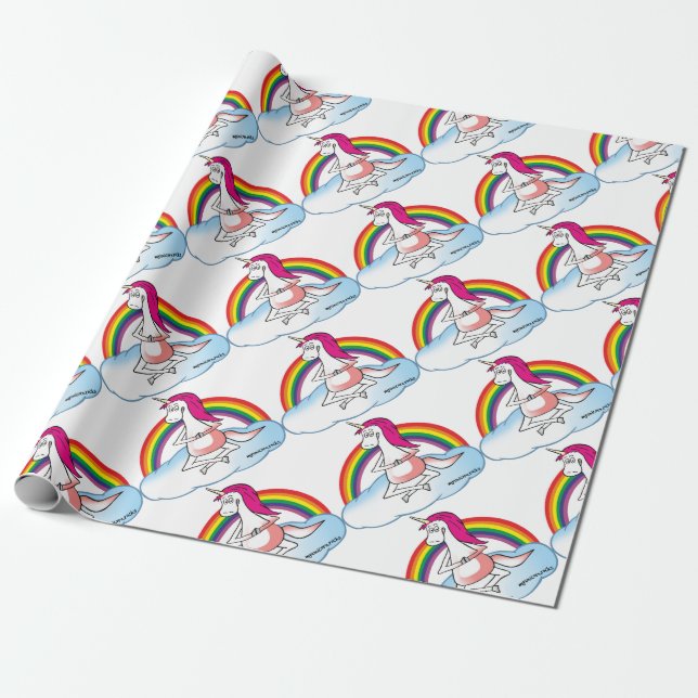 Papel De Presente Yoga Unicorn (Desenrolado)