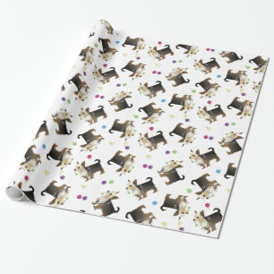 Papel De Presente Yorkie Christmas Dog Pattern Wrappaper