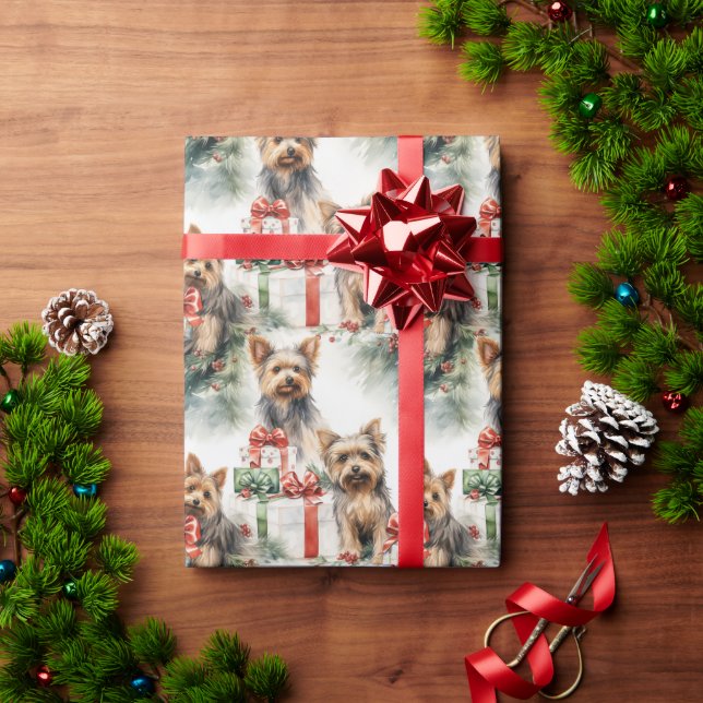 Papel De Presente Yorkie Natal (Presente de Natal)