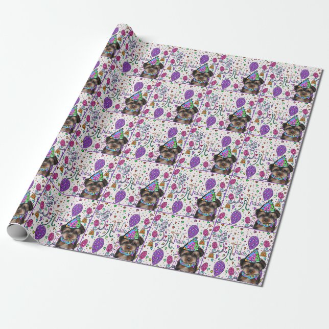 Papel De Presente Yorkie Poo (Desenrolado)