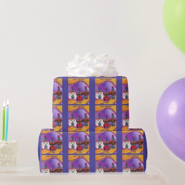 Papel De Presente Yorkie Poo  (Presentes para festas)