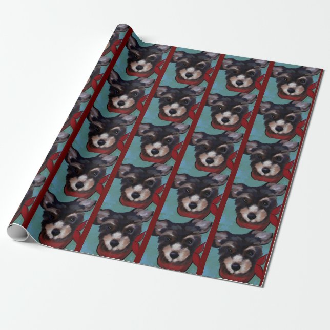 Papel De Presente Yorkie Poo (Desenrolado)