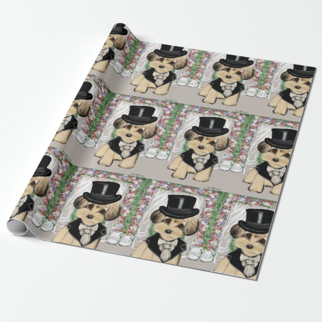 Papel De Presente Yorkie Poo (Desenrolado)