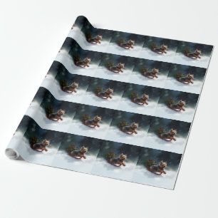 Papel De Presente Yorkshire Terrier Natal neve inverno