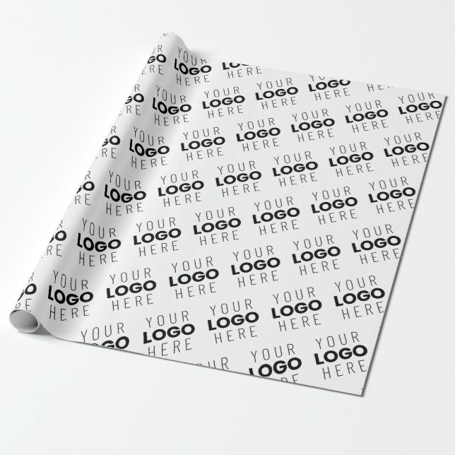 Papel De Presente Your Logo Simple Repeating Diagonal Pattern (Desenrolado)