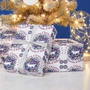 Papel De Presente Z Reindeer Branco Denominação de Natal de Bolinh
