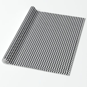 Papel De Presente Zag Chevron Preto e Branco
