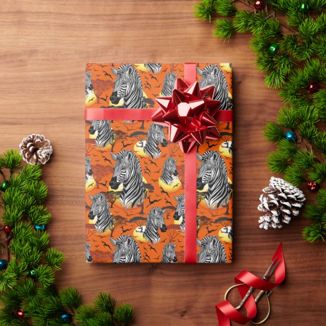 Papel De Presente Zebra African Savanna Wild Animal (Presente de Natal)
