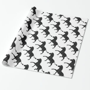 Papel De Presente Zebra Black e Cinza Silhouter