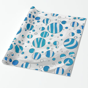 Papel De Presente Zebra Bolinhas branca e azul