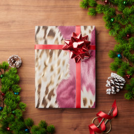 Papel De Presente Zebra Dourada Rosa na moda