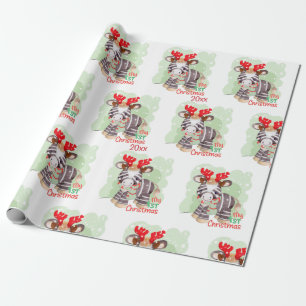 Papel De Presente Zebra, Meu Primeiro Natal