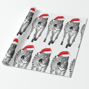 Papel De Presente Zebra no papel de envolvimento do papai noel