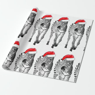 Papel De Presente Zebra no papel de envolvimento do papai noel